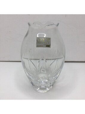 Mikasa Slovenia Mini Crystal Bud Vase 5" Floral Etched Design Elegant Home Decor